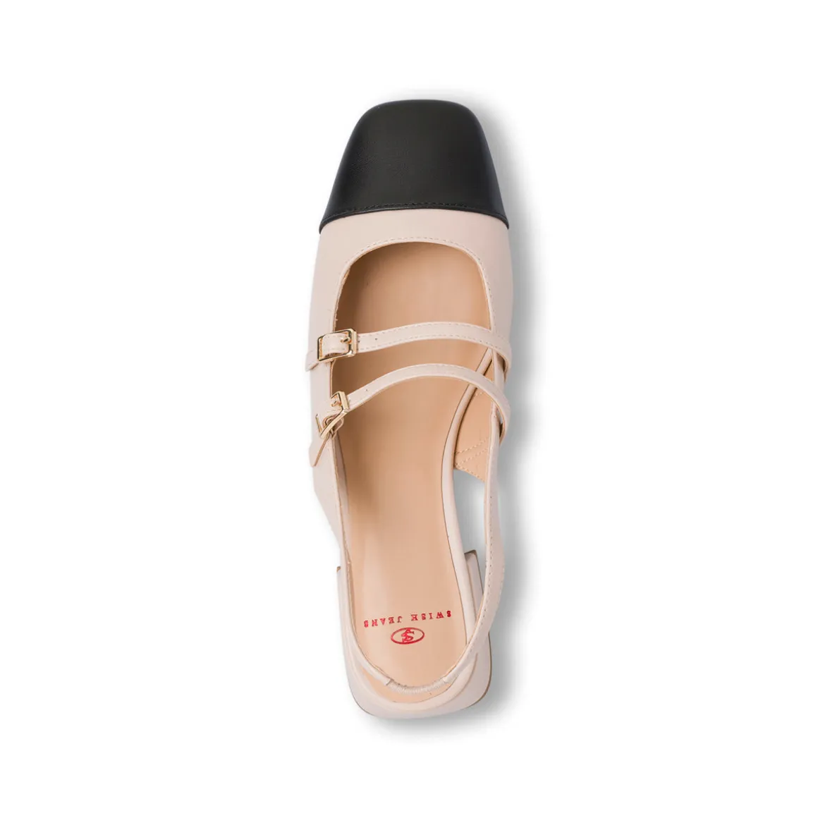 Décolleté Mary Jane beige da Donna con fibbie e tacco 3 cm Swish Jeans