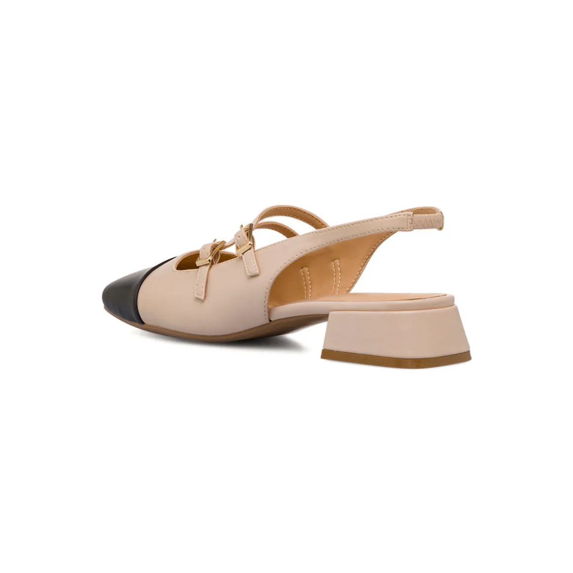 Décolleté Mary Jane beige da Donna con fibbie e tacco 3 cm Swish Jeans