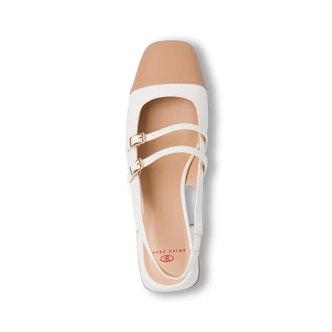 Décolleté Mary Jane bianche da Donna con fibbie e tacco 3 cm Swish Jeans