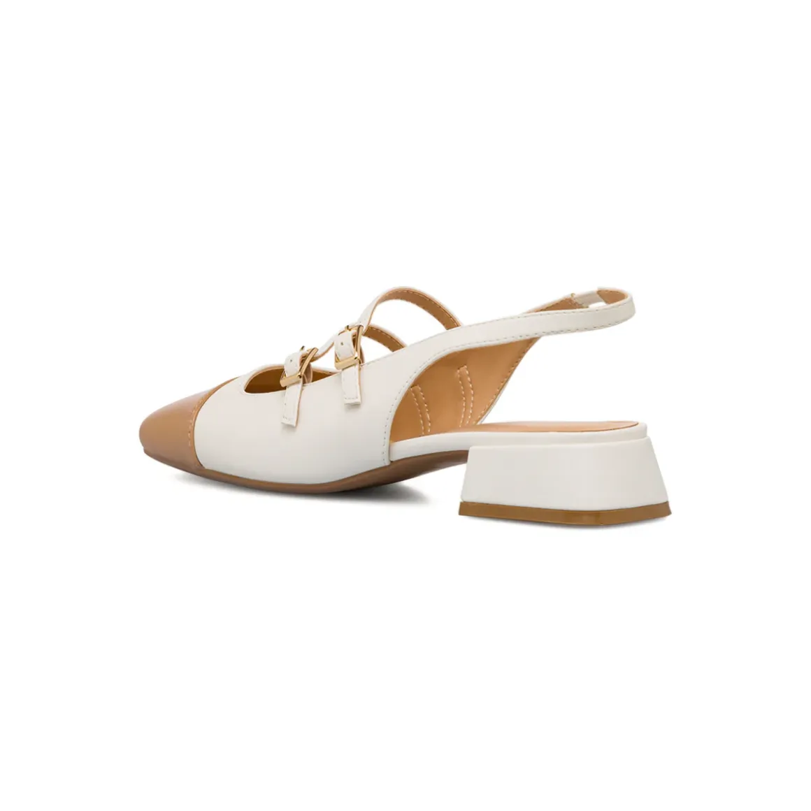 Décolleté Mary Jane bianche da Donna con fibbie e tacco 3 cm Swish Jeans