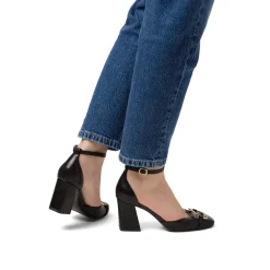 Décolleté nere da Donna con fibbia e tacco blocco 7 cm Swish Jeans