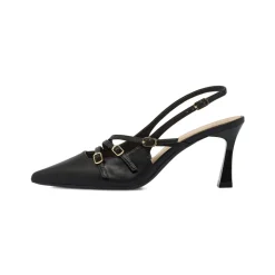 Décolleté nere da donna con tripli cinturini e tacco 8 cm Swish Jeans