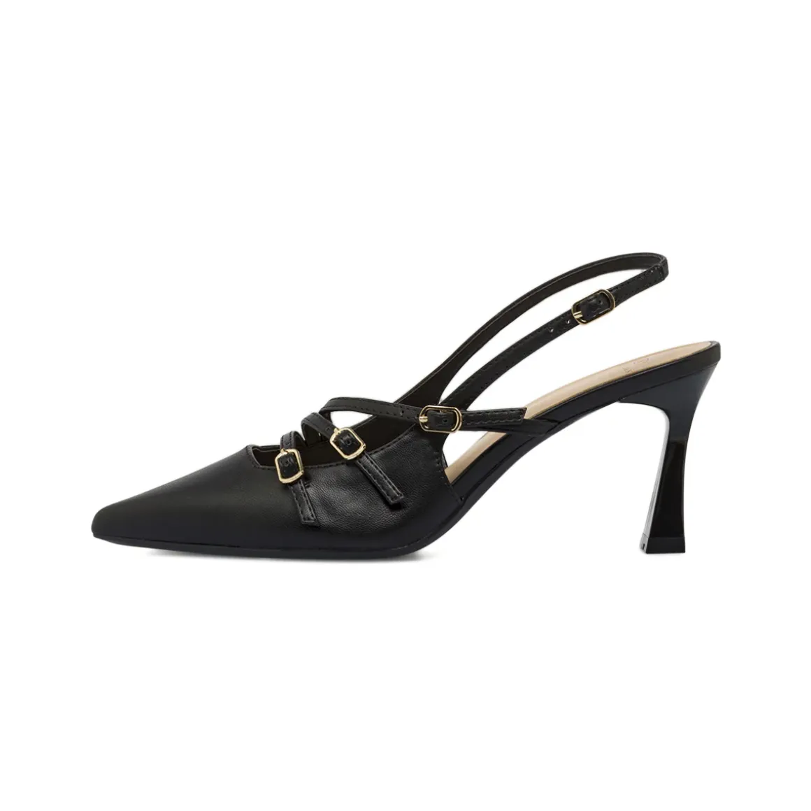 Décolleté nere da donna con tripli cinturini e tacco 8 cm Swish Jeans
