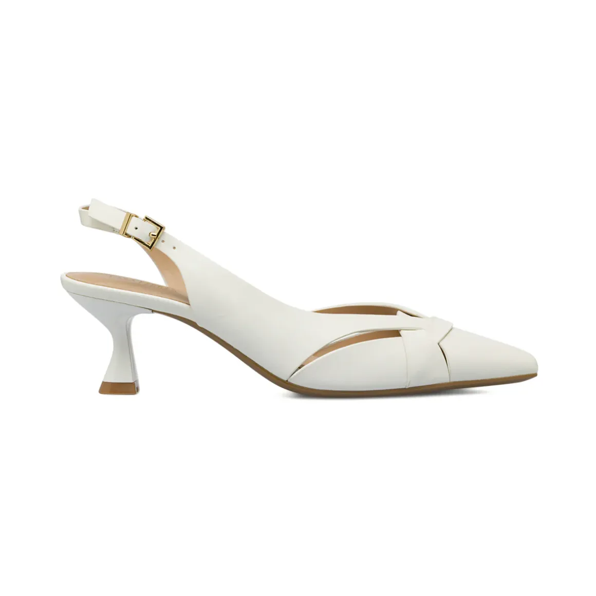 Décolleté slingabck da donna bianche con tacco 6,5 cm Lora Ferres
