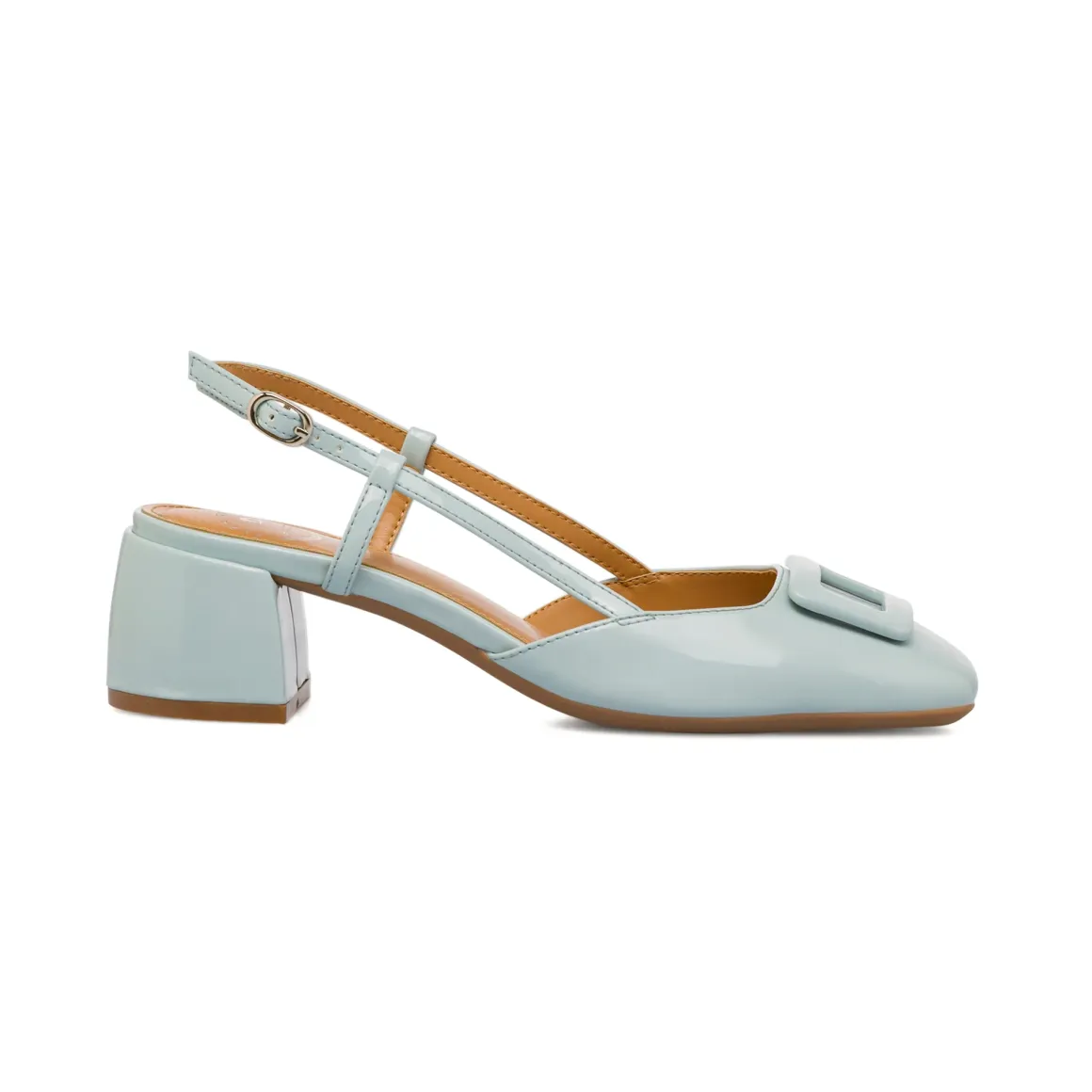 Décolleté slingback azzurre da Donna con fibbia e tacco 5 cm P Smart