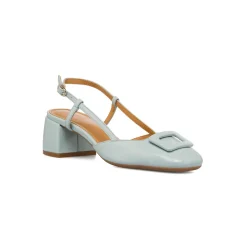 Décolleté slingback azzurre da Donna con fibbia e tacco 5 cm P Smart