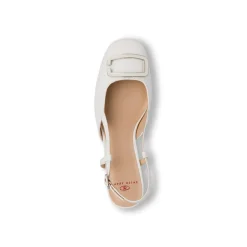 Décolleté slingback bianche da Donna con fibbia e tacco blocco 5,5 cm Swish Jeans