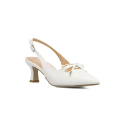 Décolleté slingback bianche da Donna con tacco 6,5 cm Lora Ferres