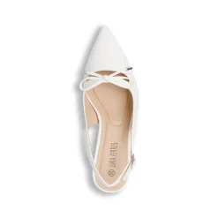 Décolleté slingback bianche da Donna con tacco 6,5 cm Lora Ferres