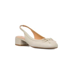 Décolleté slingback bianco off white da Donna con fiocco e tacco 3 cm Swish Jeans