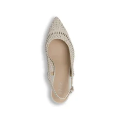 Décolleté slingback bianco off-white Donna con tacco 6 cm Lora Ferres