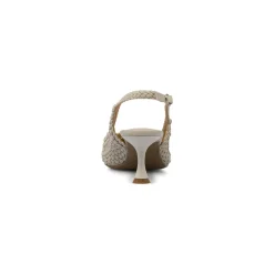 Décolleté slingback bianco off-white Donna con tacco 6 cm Lora Ferres