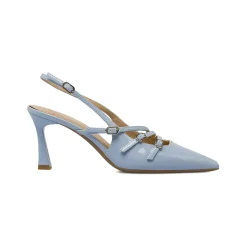 Décolleté slingback da donna azzurro lucido con tacco 8 cm Swish Jeans