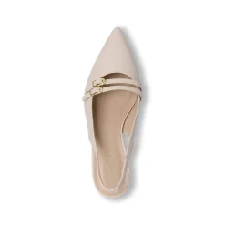 Décolleté slingback da donna beige Lora Ferres con fibbie e tacco 5,5