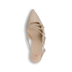 Décolleté slingback da donna beige lucido con tacco 8 cm Swish Jeans