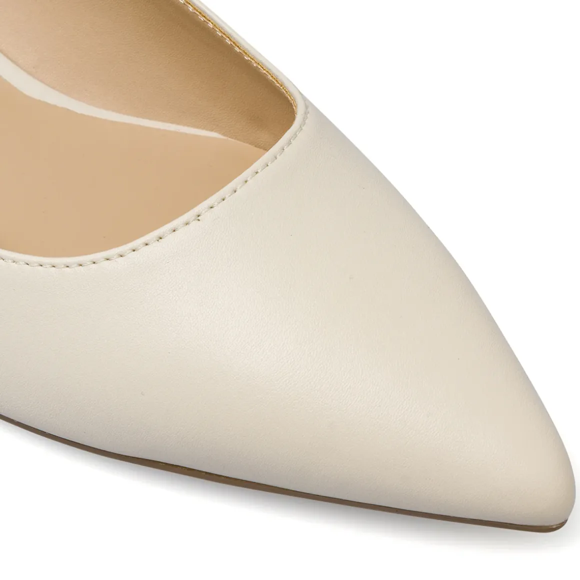 Décolleté Slingback da Donna bianche con punta e strass Lora Ferres