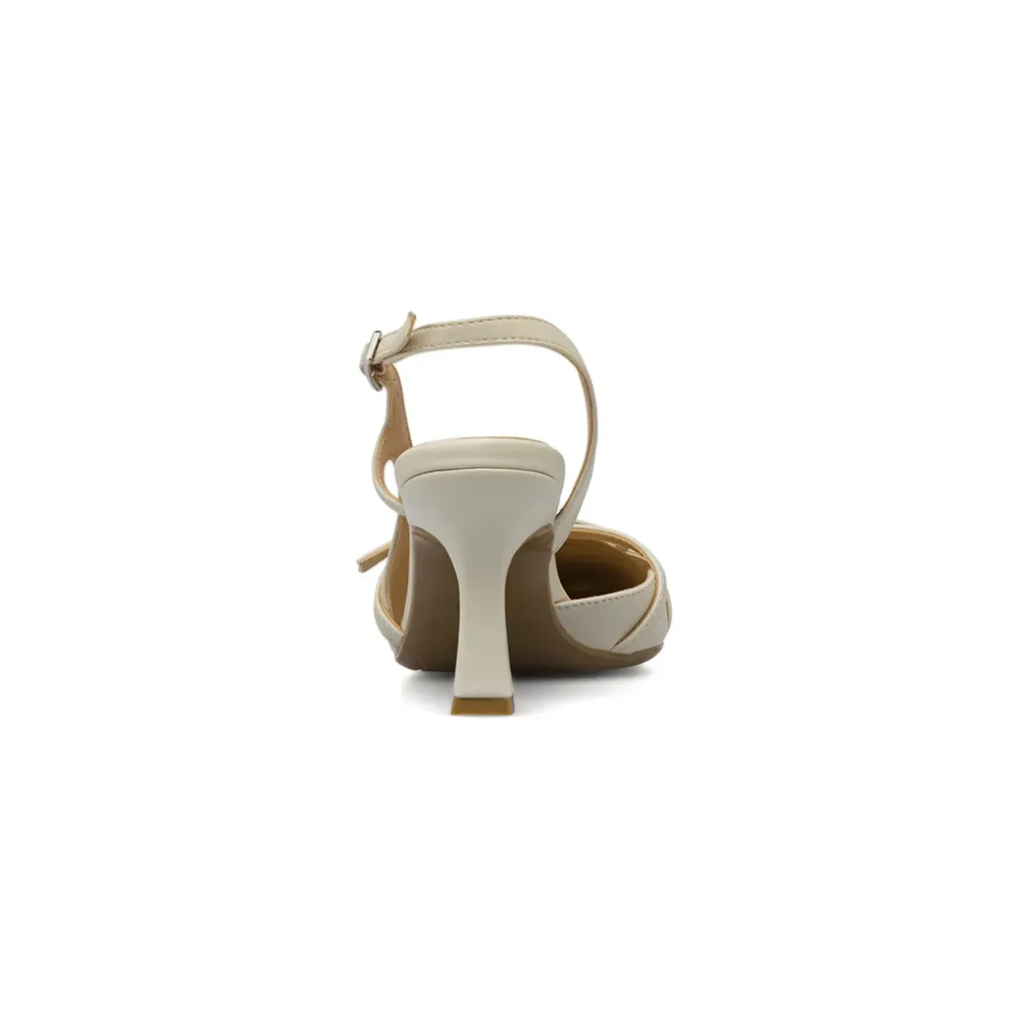Décolleté Slingback da donna bianche con tacco rocchetto 7,5 cm Swish Jeans