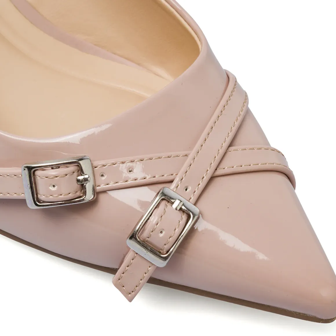 Décolleté Slingback da donna in vernice con fibbie Lora Ferres