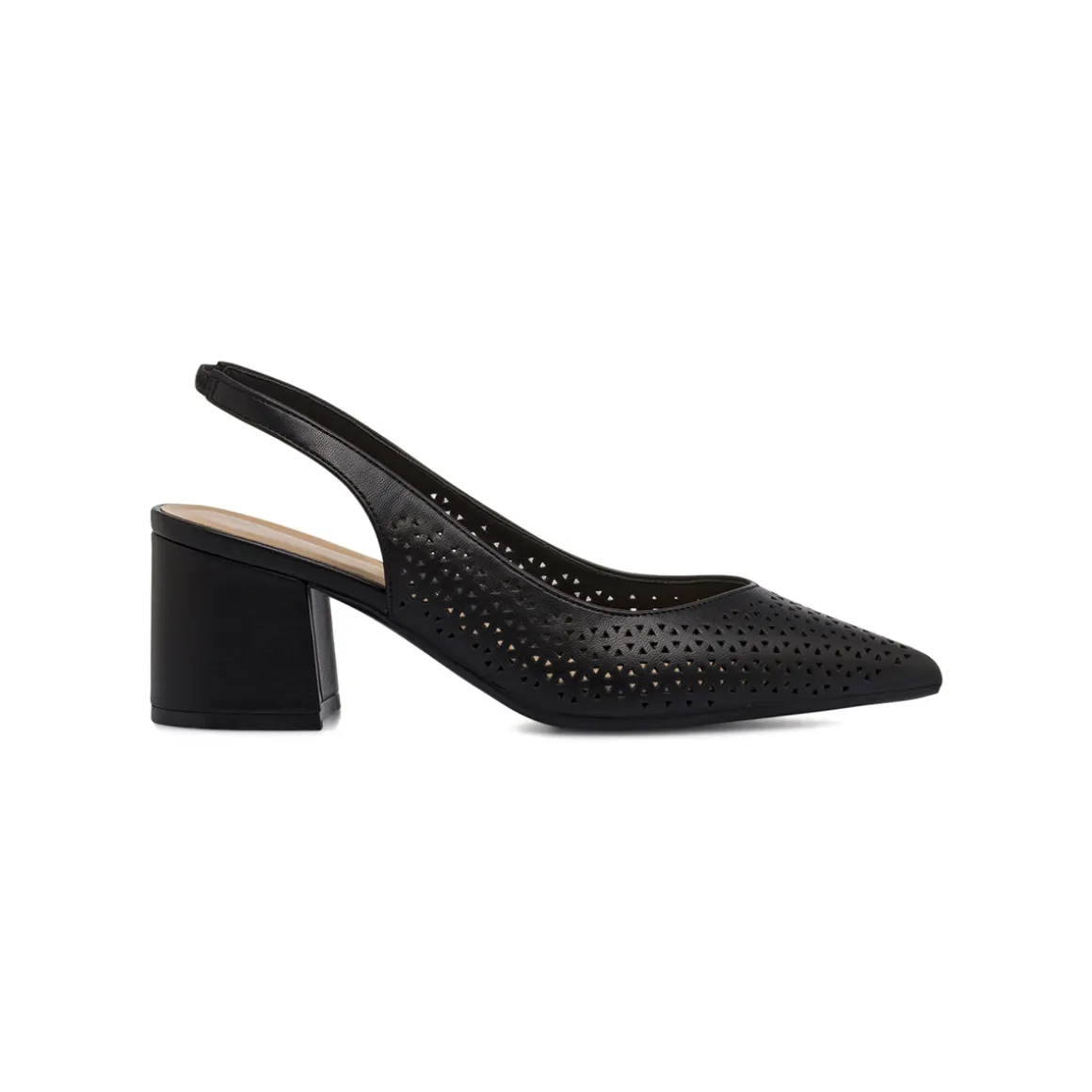 Décolleté slingback da donna nere traforate con tacco 6 cm Lora Ferres
