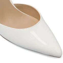 Décolleté slingback Donna Lora Ferres bianche con strass e tacco 9,5