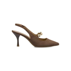 Décolleté Slingback Donna Marroni con tacco stiletto 9 cm Swish Jeans