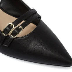 Décolleté slingback donna nere Lora Ferres con tacco 5,5 cm