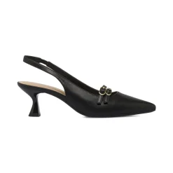Décolleté slingback donna nere Lora Ferres con tacco 5,5 cm