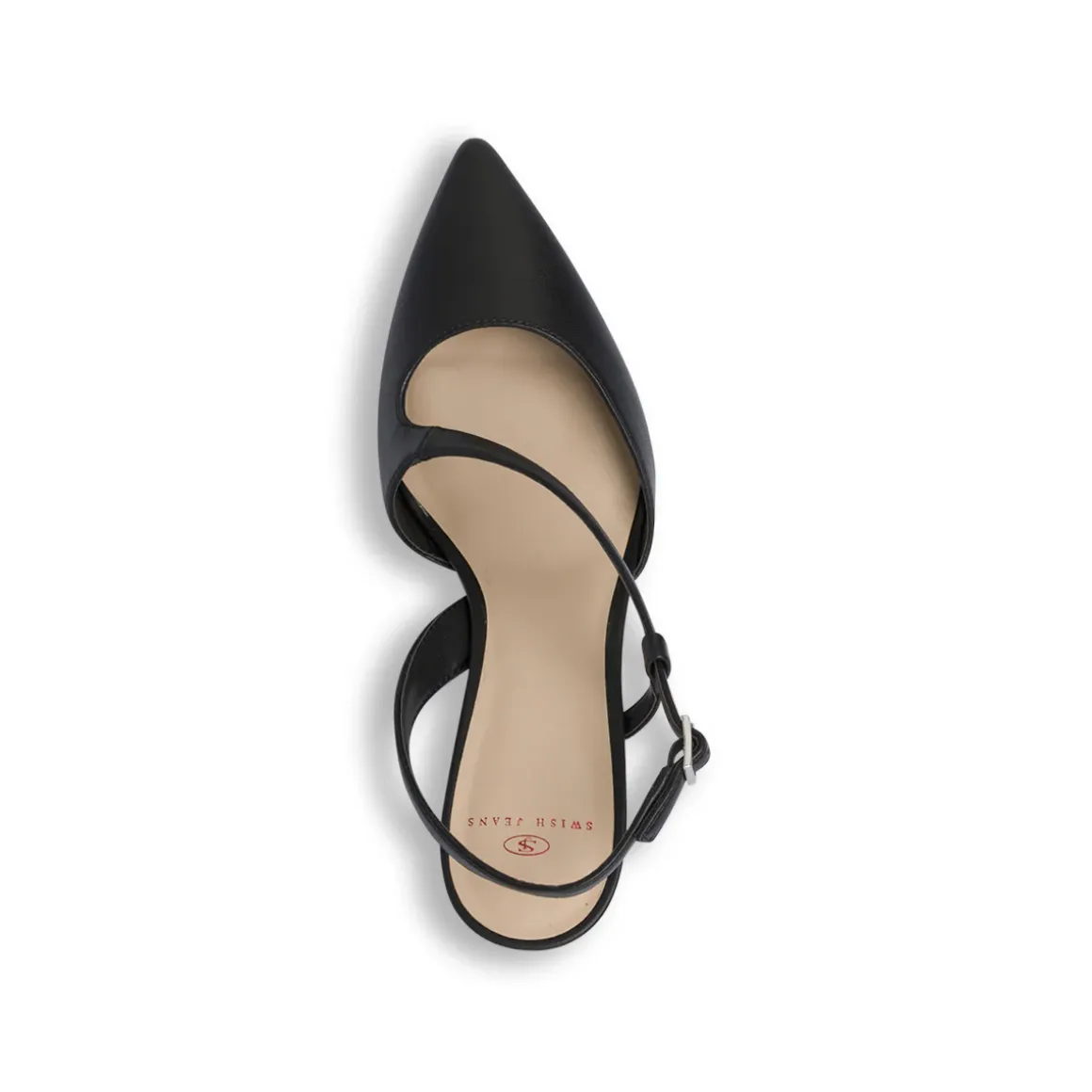 Décolleté Slingback nere Swish Jeans da donna con tacco 7,5 cm