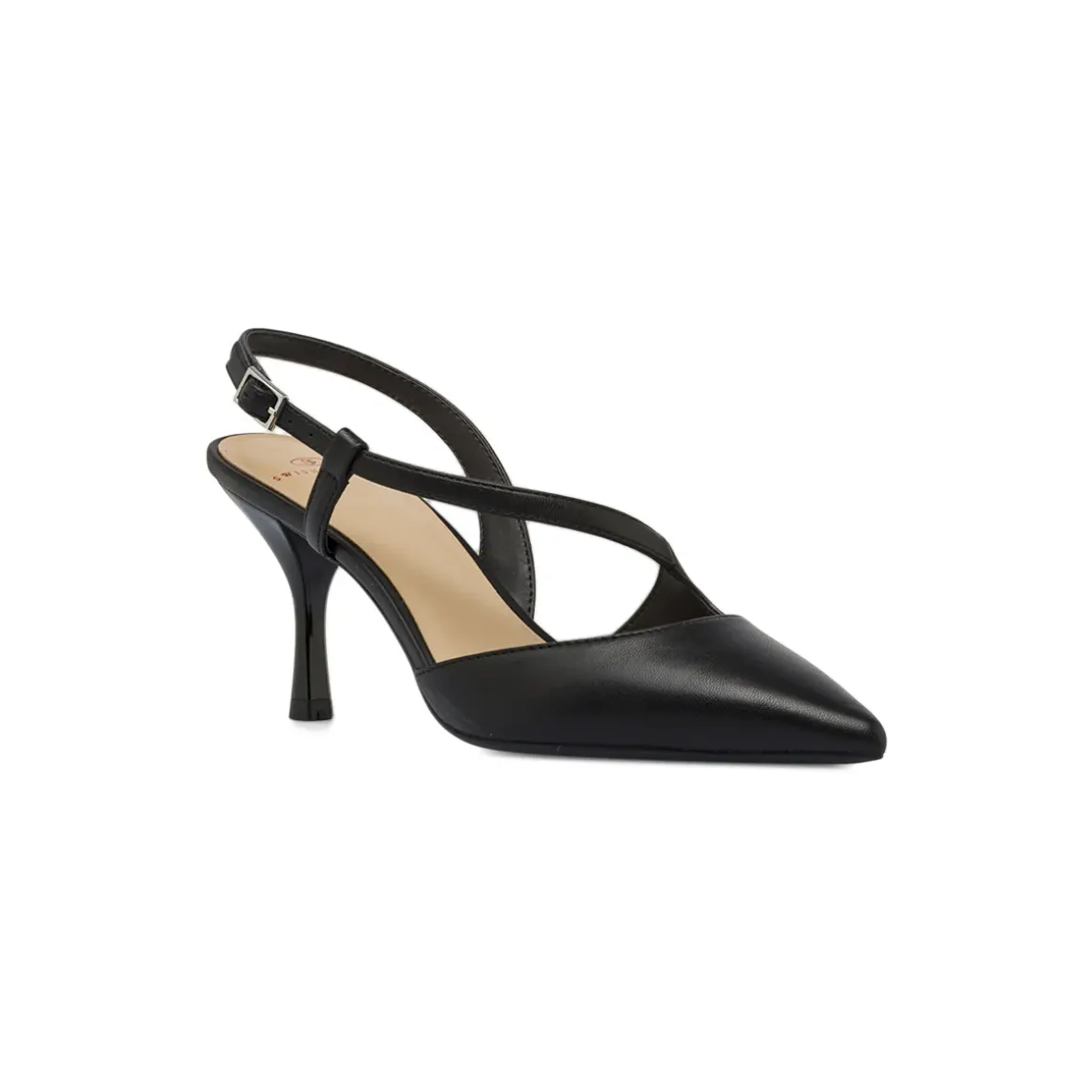 Décolleté Slingback nere Swish Jeans da donna con tacco 7,5 cm