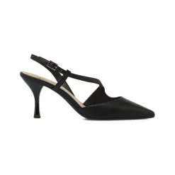 Décolleté Slingback nere Swish Jeans da donna con tacco 7,5 cm