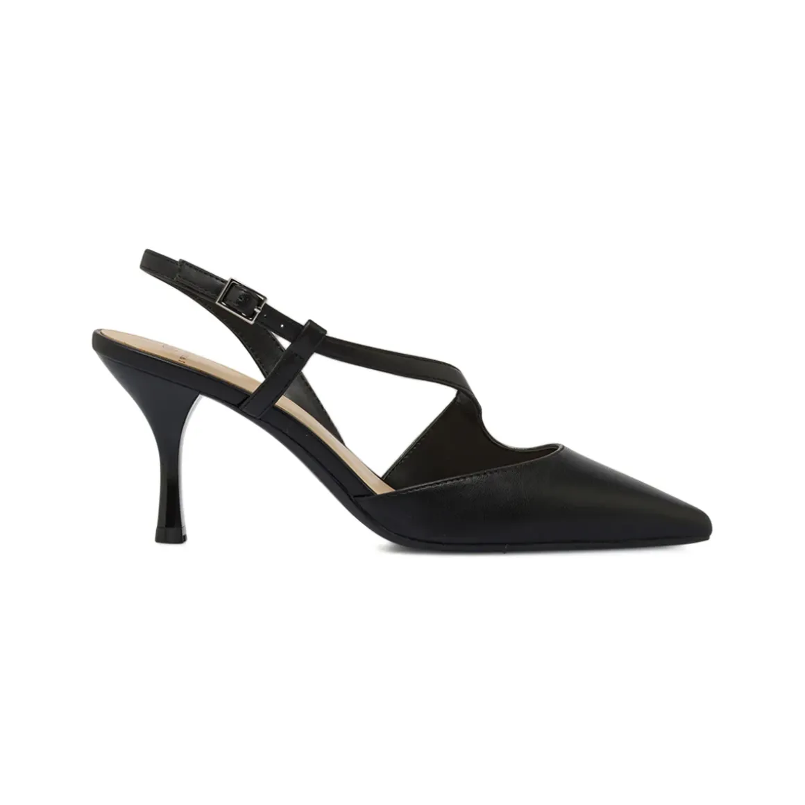 Décolleté Slingback nere Swish Jeans da donna con tacco 7,5 cm