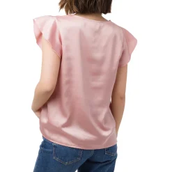 Elegante T-shirt effetto raso Rosa da Donna Swish Jeans