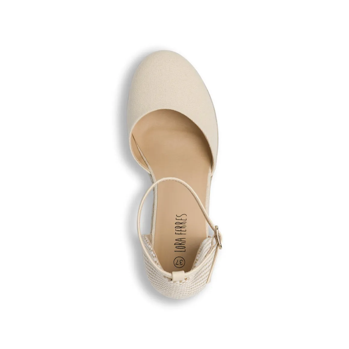 Espadrillas beige da Donna in tessuto con zeppa 8,5 cm Lora Ferres
