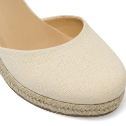 Espadrillas beige da Donna in tessuto con zeppa 8,5 cm Lora Ferres