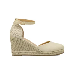 Espadrillas beige da Donna in tessuto con zeppa 8,5 cm Lora Ferres