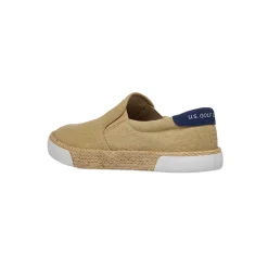 Espadrillas beige da Uomo in tessuto canvas con suola in paglia US Golf Club