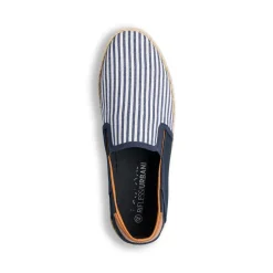 Espadrillas Uomo a righe blu e bianche con inserti in tessuto Riflessi Urbani