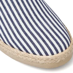 Espadrillas Uomo a righe blu e bianche con inserti in tessuto Riflessi Urbani