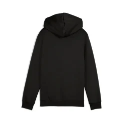 Felpa con cappuccio da Bambino nera con maxi logo giallo Puma