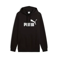Felpa con Cappuccio da Uomo Nera con Logo Puma ESS No.1