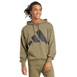 Felpa con cappuccio da uomo verde militare adidas con maxi logo