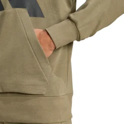 Felpa con cappuccio da uomo verde militare adidas con maxi logo