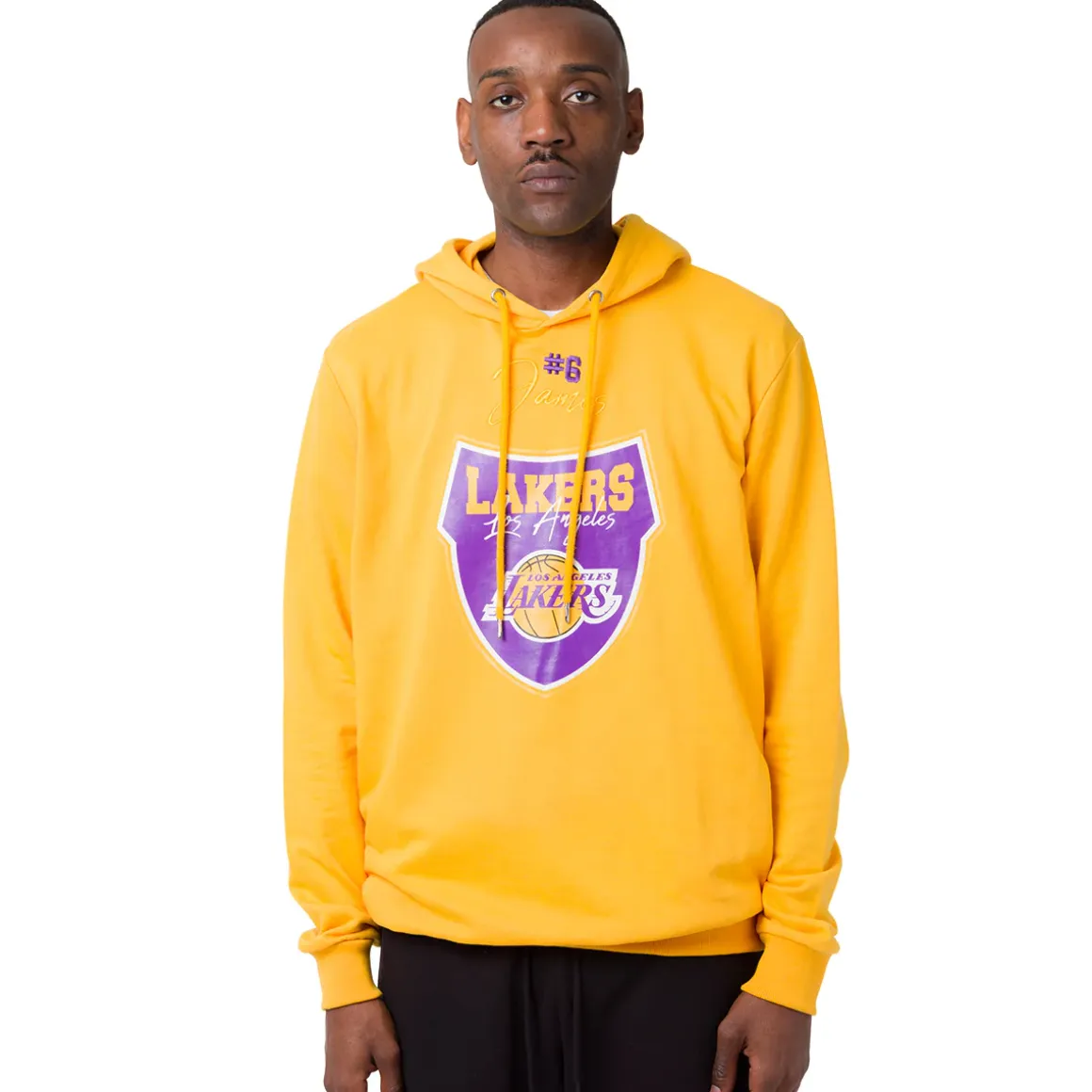 Felpa con cappuccio gialla da Uomo con stampa LA Lakers NBA