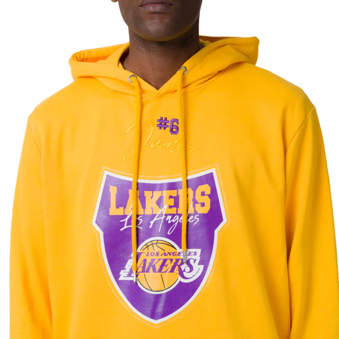 Felpa con cappuccio gialla da Uomo con stampa LA Lakers NBA