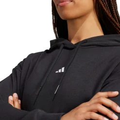 Felpa con cappuccio nera da Donna con logo adidas