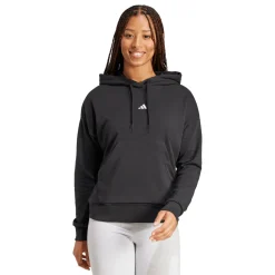 Felpa con cappuccio nera da Donna con logo adidas