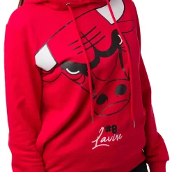 Felpa con cappuccio rossa da Donna con tasca Chicago Bulls e Zach Lavine NBA