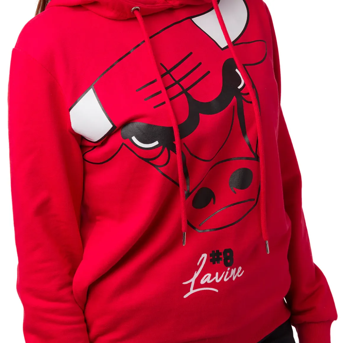 Felpa con cappuccio rossa da Donna con tasca Chicago Bulls e Zach Lavine NBA