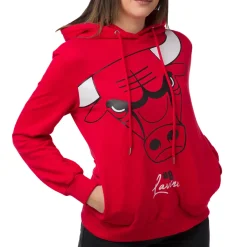 Felpa con cappuccio rossa da Donna con tasca Chicago Bulls e Zach Lavine NBA