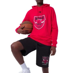 Felpa con cappuccio Rossa da Uomo con tasche e stampa Chicago Bulls e Lavine NBA